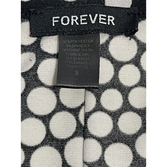 Women's Forever Jersey Knit Sleeveless Fit n Flare Dress Black White Dot Stretch - Picture 6 of 6